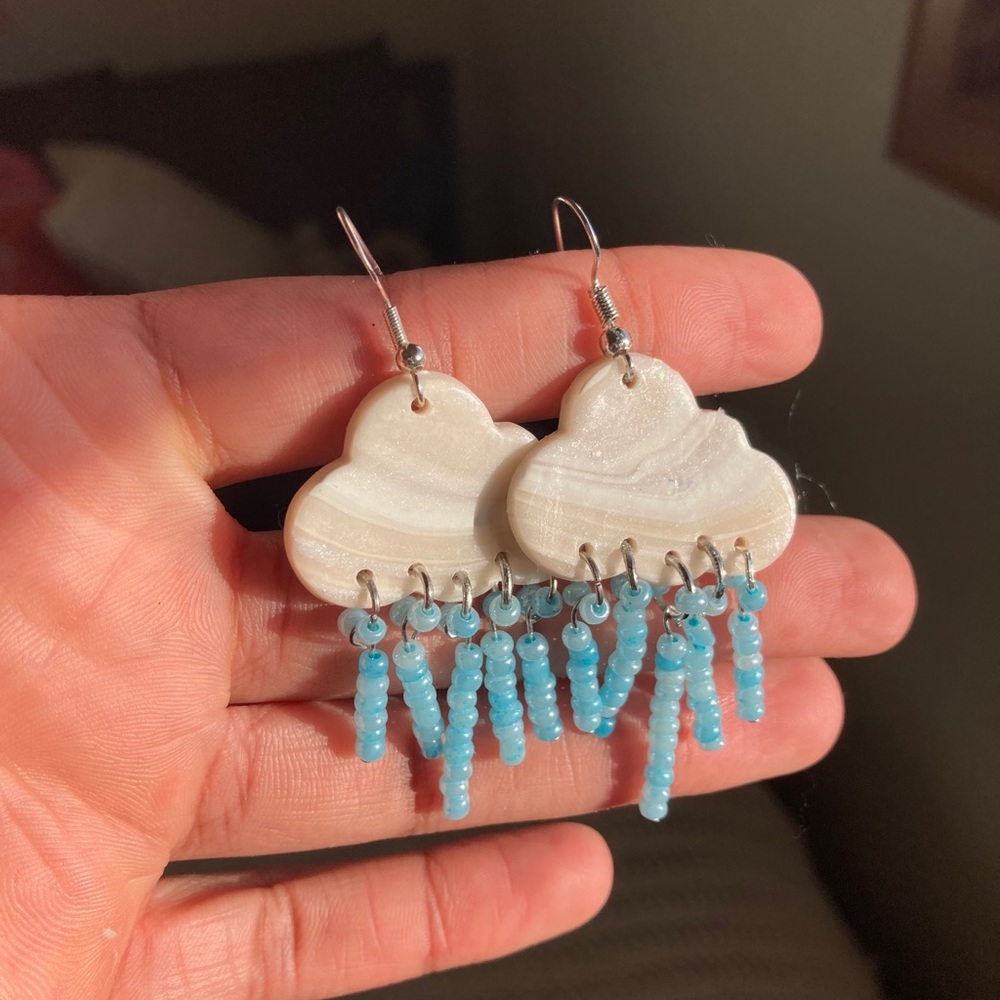 Rain cloud earrings